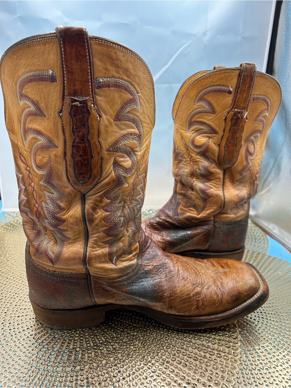 Lucchese men 11 vintage work cowboy boots